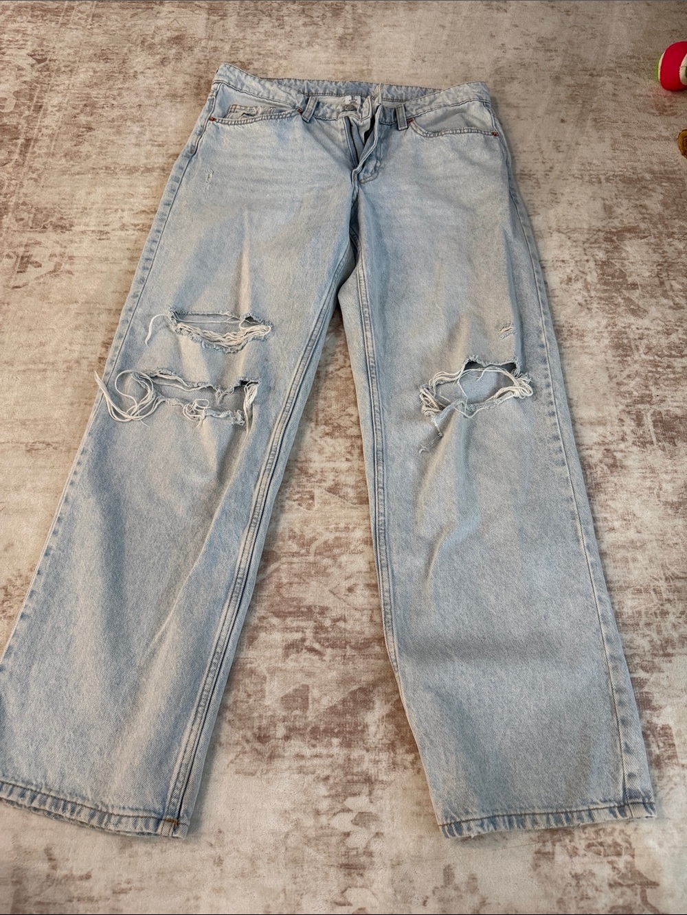 H&M Light Blue Distressed Women’s Wide-Leg Jeans